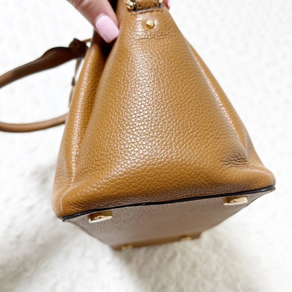 Michael Kors Maxine Medium Dome Satchel Pebbled Leather in Acorn - Picture 5 of 14
